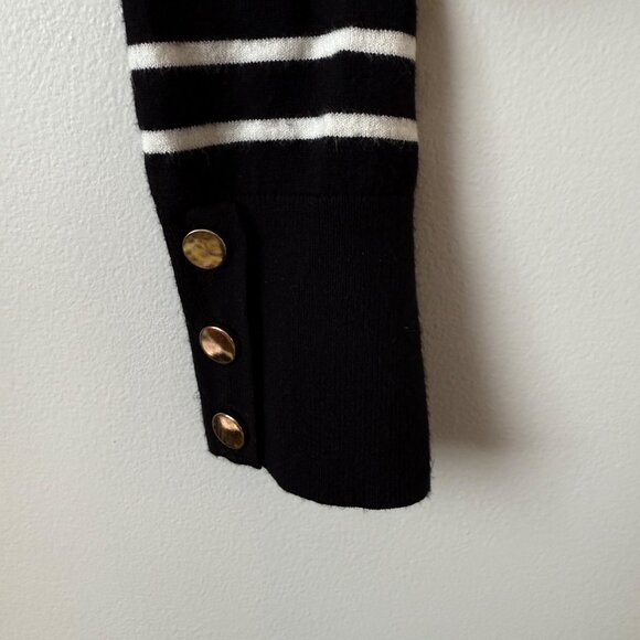 Striped Black & White Knit Dress Long Sleeves Loft Brand Womens XL - Picture 5 of 7